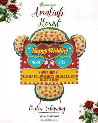 Karangan Papan Bunga Pernikahan di Situ Gadung